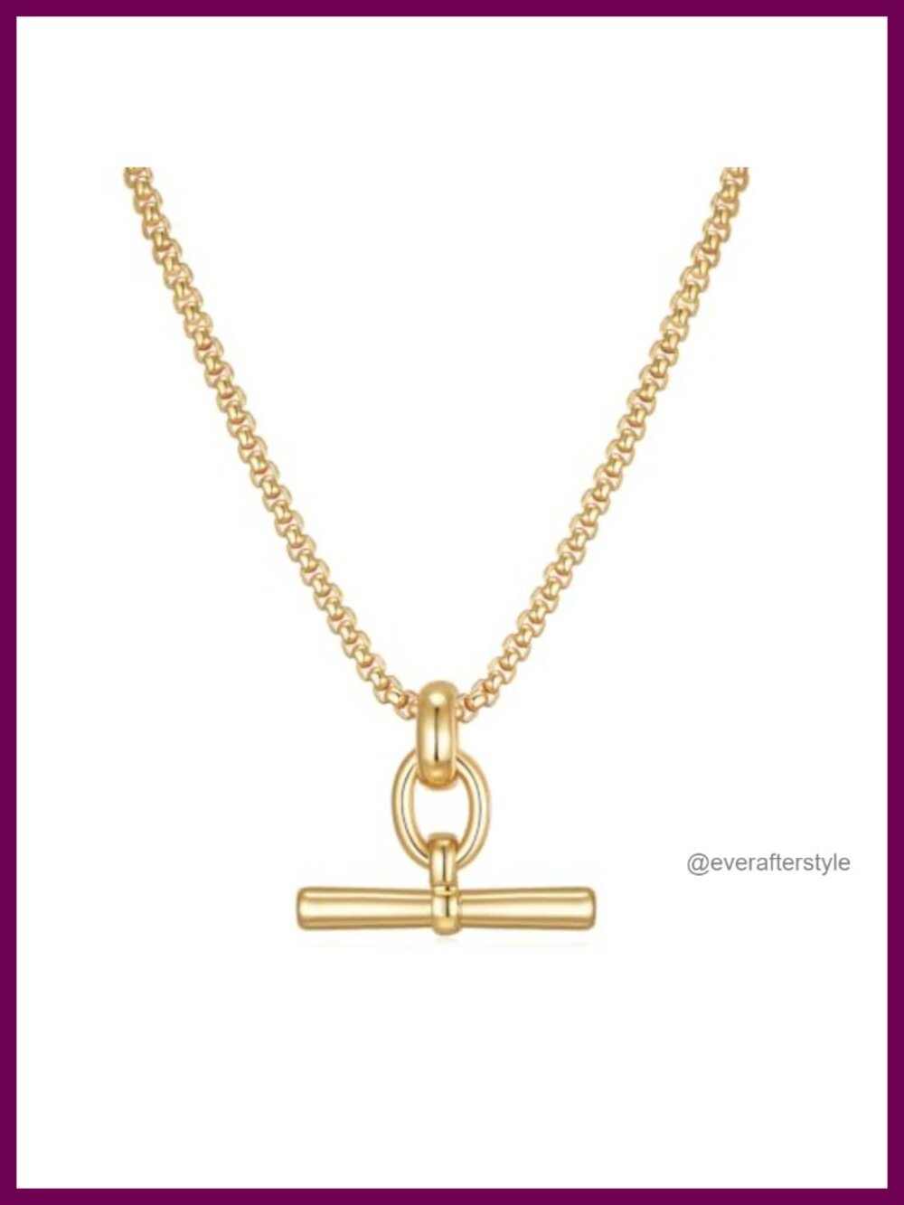COBI Gold Tone T Bar Necklace Toggle Pendant Chain 18in Adjustable Women
